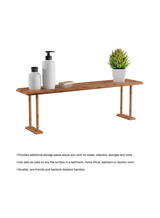 لافيش هوم رف حوض الخيزران من لافيش هوم - منظم سطح العمل للمطبخ والحمام وغرفة النوم والمكتب - تخزين موفر للمساحة للصابون والإسفنج والمنظفات - Image 2