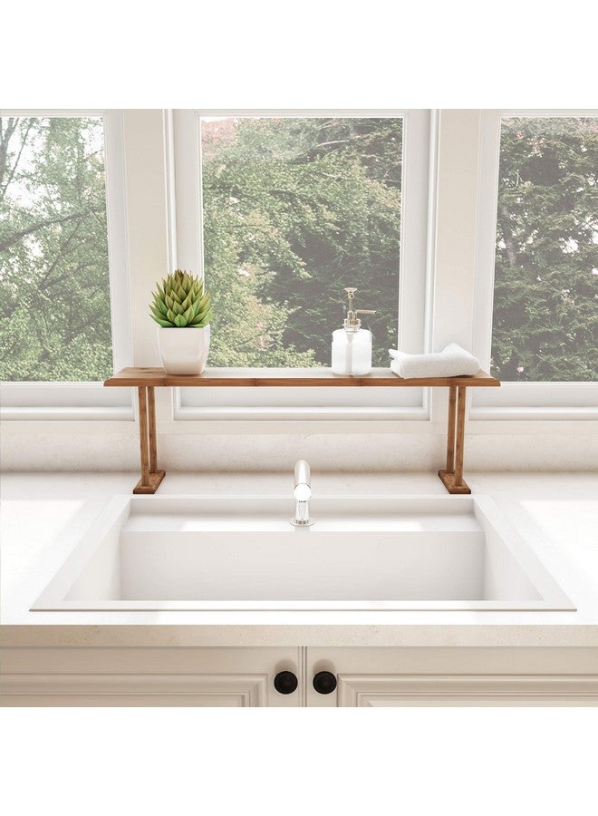 لافيش هوم رف حوض الخيزران من لافيش هوم - منظم سطح العمل للمطبخ والحمام وغرفة النوم والمكتب - تخزين موفر للمساحة للصابون والإسفنج والمنظفات - Image 4