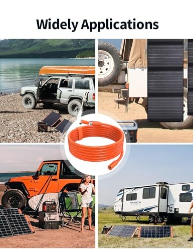 Tonton 30FT 9M 8mm Extension Cable 14AWG for Solar Generators, DC7909 Solar Panel Cable Cord Female to Male with DC8020 Power Male Adapter Right Angle for GZ Yeti, Aker, Jackery Portable Power Station - Image 5