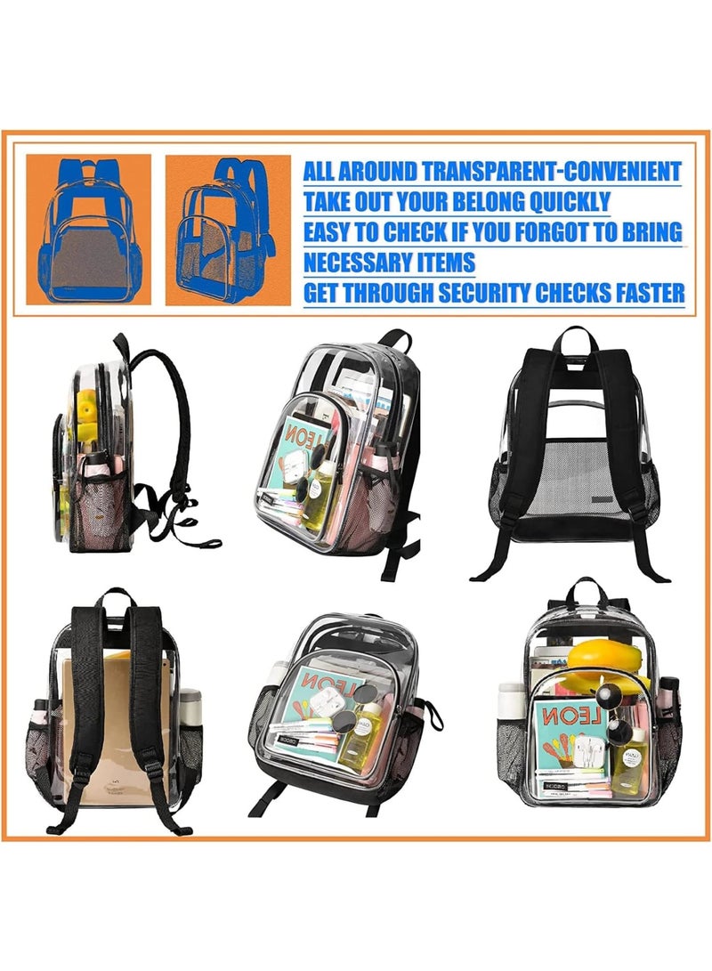 SOLARAE حقيبة ظهر شفافة صغيرة سوداء، حقيبة شفافة معتمدة من الملعب، حقيبة صغيرة شفافة مع محفظة حفلات، بلاستيك مقاوم للماء للنساء والفتيات لحفلات الموسيقى والمهرجانات والسفر - Image 3