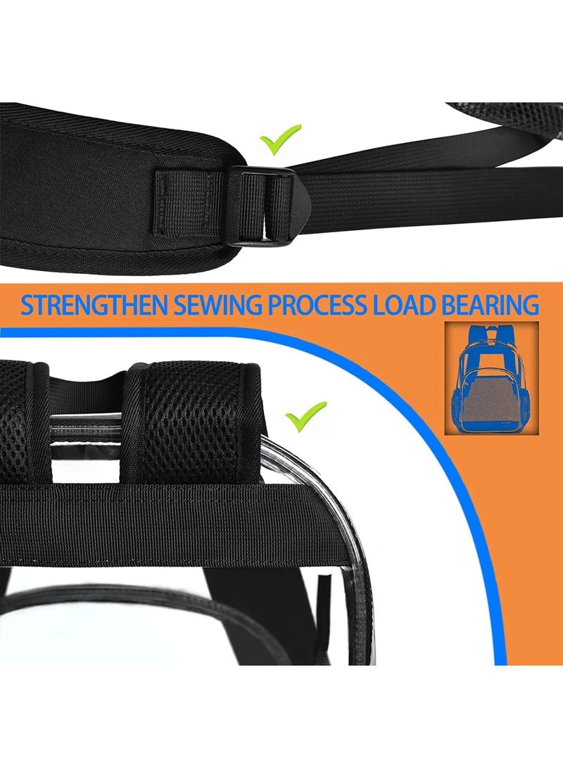 SOLARAE حقيبة ظهر شفافة صغيرة سوداء، حقيبة شفافة معتمدة من الملعب، حقيبة صغيرة شفافة مع محفظة حفلات، بلاستيك مقاوم للماء للنساء والفتيات لحفلات الموسيقى والمهرجانات والسفر - Image 5