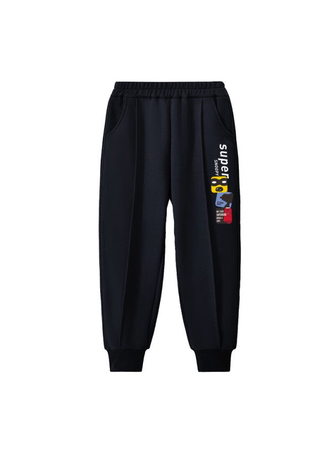 Snoopy Kids Boys Sports Pants Uni Children's Sweatpants Spring New Black-red Yellow Blue 160 - Image 1