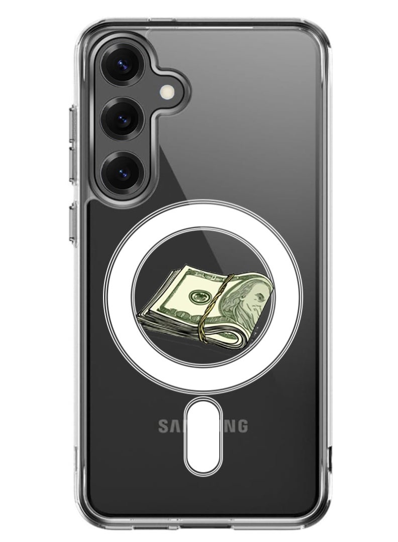 Theodor Magnetic Case for Samsung Galaxy S25 Plus 6.7-inch Compatible with MagSafe Wireless Charging, Shockproof Phone Bumper Cover Cash Sticker - Image 1