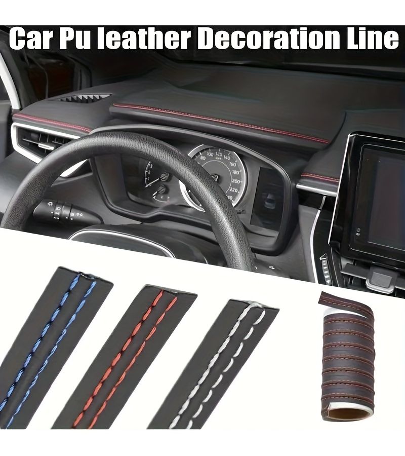 Car Interior Decoration Stickers Door Center Console Gap Filling Lines Instrument Panel Scratch Cover Modification 100cm 39in Black - Image 1