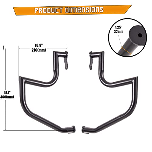 Kinglemc Crash Bar Engine Guard Highway Freeway Bar for Suzuki VL800 Intruder Volusia 800 C50 M50 Boulevard 2005-2022 (Black) - Image 5