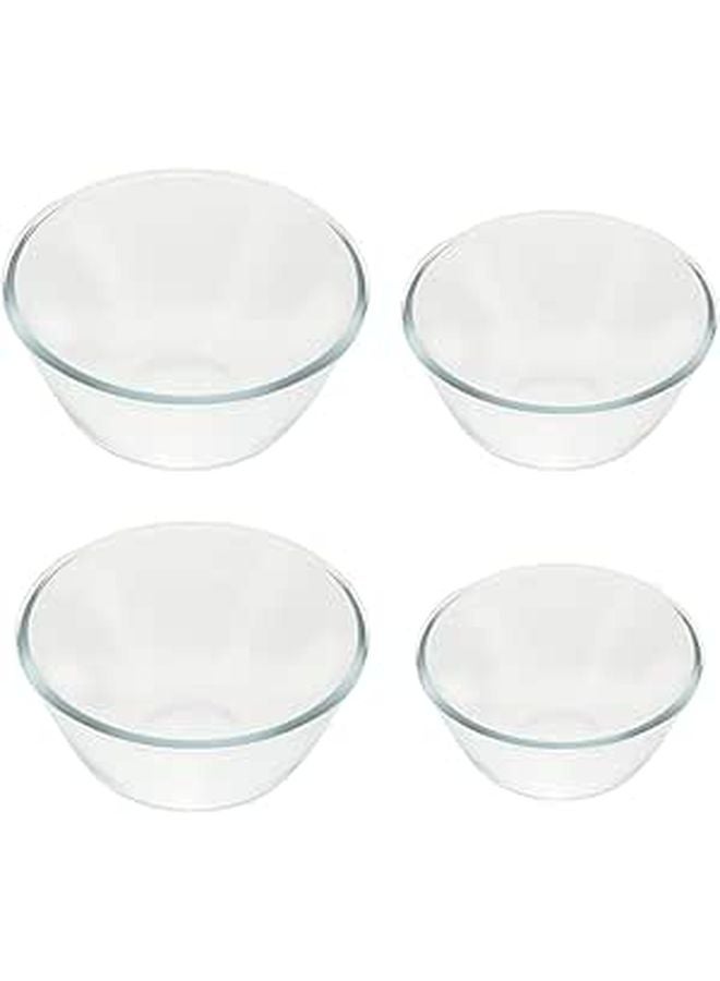 Thickened Glass Mixing Bowl Set 4 Pieces 500ml 800ml 1050ml 1600ml for Kitchen and Dining - Image 1