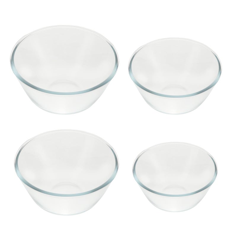 Thickened Glass Mixing Bowl Set 4 Pieces 500ml 800ml 1050ml 1600ml for Kitchen and Dining - Image 2