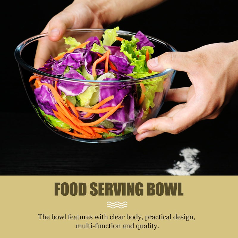 Thickened Glass Mixing Bowl Set 4 Pieces 500ml 800ml 1050ml 1600ml for Kitchen and Dining - Image 5