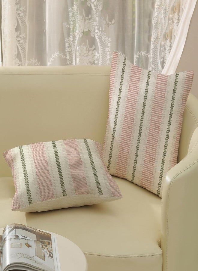 GOLIANDA Pink Sage Green Pillow Covers 18x18 Set of 2 Boho Outdoor Striped Throw Pillow Covers Abstract Modern Geometry Decorative Pillowcase Farmhouse Linen Cushion Case Decorations for Sofa Couch - Image 5