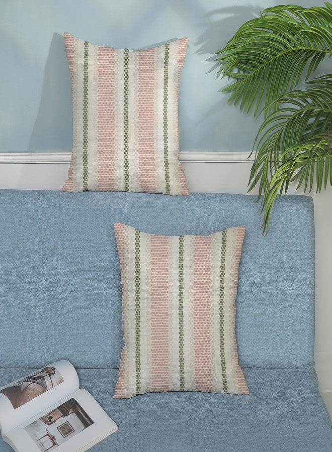GOLIANDA Pink Sage Green Pillow Covers 18x18 Set of 2 Boho Outdoor Striped Throw Pillow Covers Abstract Modern Geometry Decorative Pillowcase Farmhouse Linen Cushion Case Decorations for Sofa Couch - Image 4