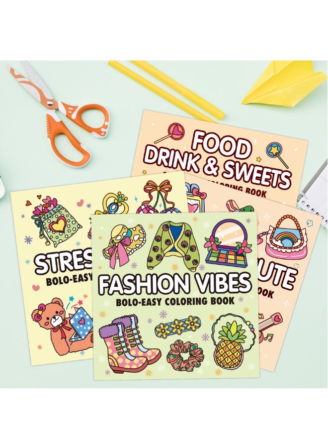 FASHION VIBES BOLO-EASY COLORING Book 52 Coloring Book Adult And Teen Drawings - Image 4