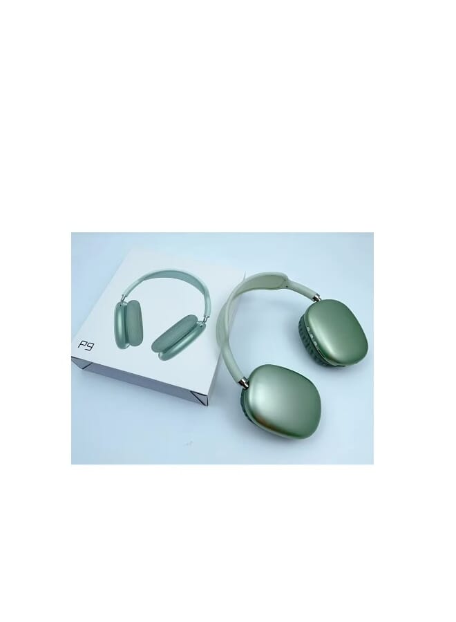 P9 Bluetooth-Headset, Wireless-Headset Over-Ear & Headphone-Headset with Mic Green color Good Quality. - Image 1