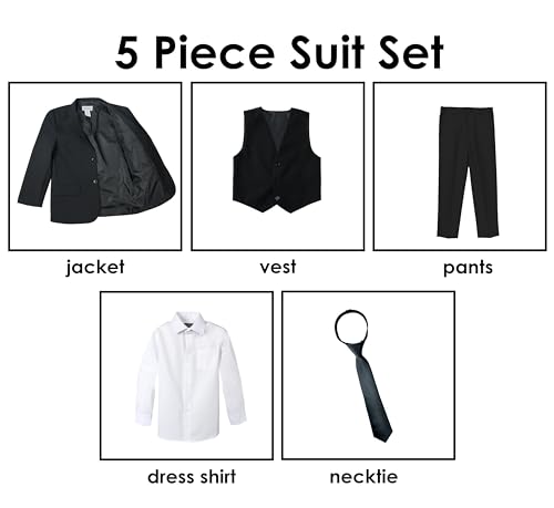Spring Notion Baby Boys' Modern Fit Black Suit Set 12M - Image 3