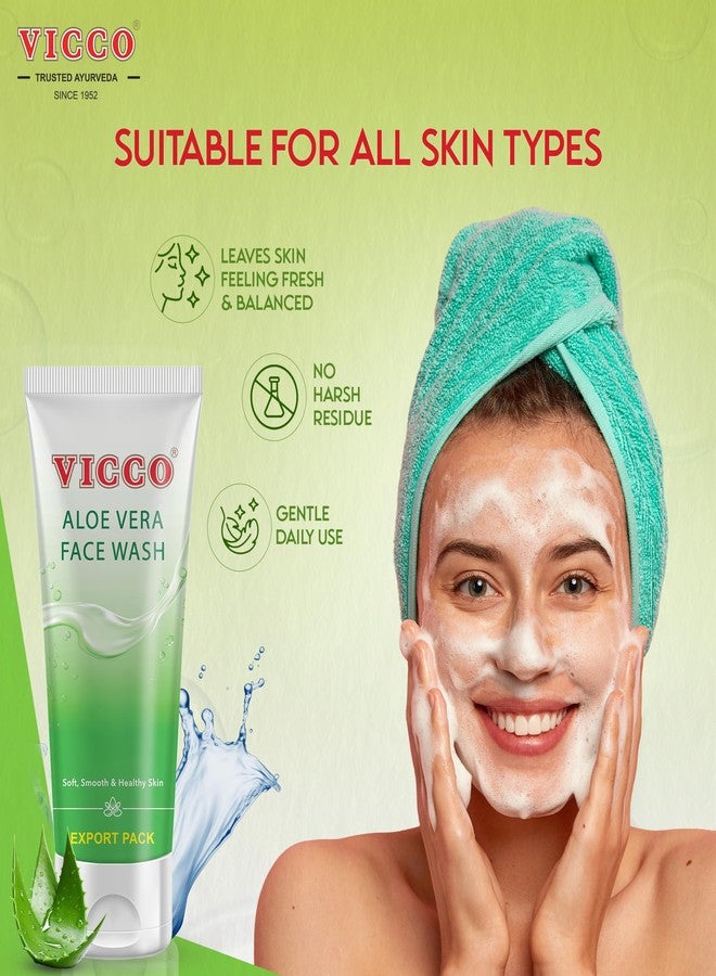 Vicco Aloe Vera Face Wash with Natural Aloe Extracts – 5.29 oz, Gentle Daily Cleanser for All Skin Types (Pack of 1 - Image 3
