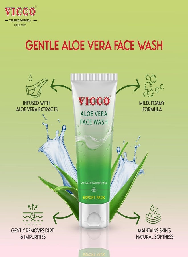 Vicco Aloe Vera Face Wash with Natural Aloe Extracts – 5.29 oz, Gentle Daily Cleanser for All Skin Types (Pack of 1 - Image 2