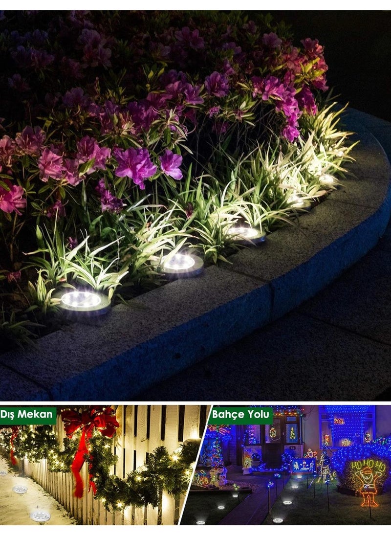 Trendpoint Solar Powered 8 LED Staple Lawn Ground Garden Lighting 3 W White Light (1 Piece)  - Image 1