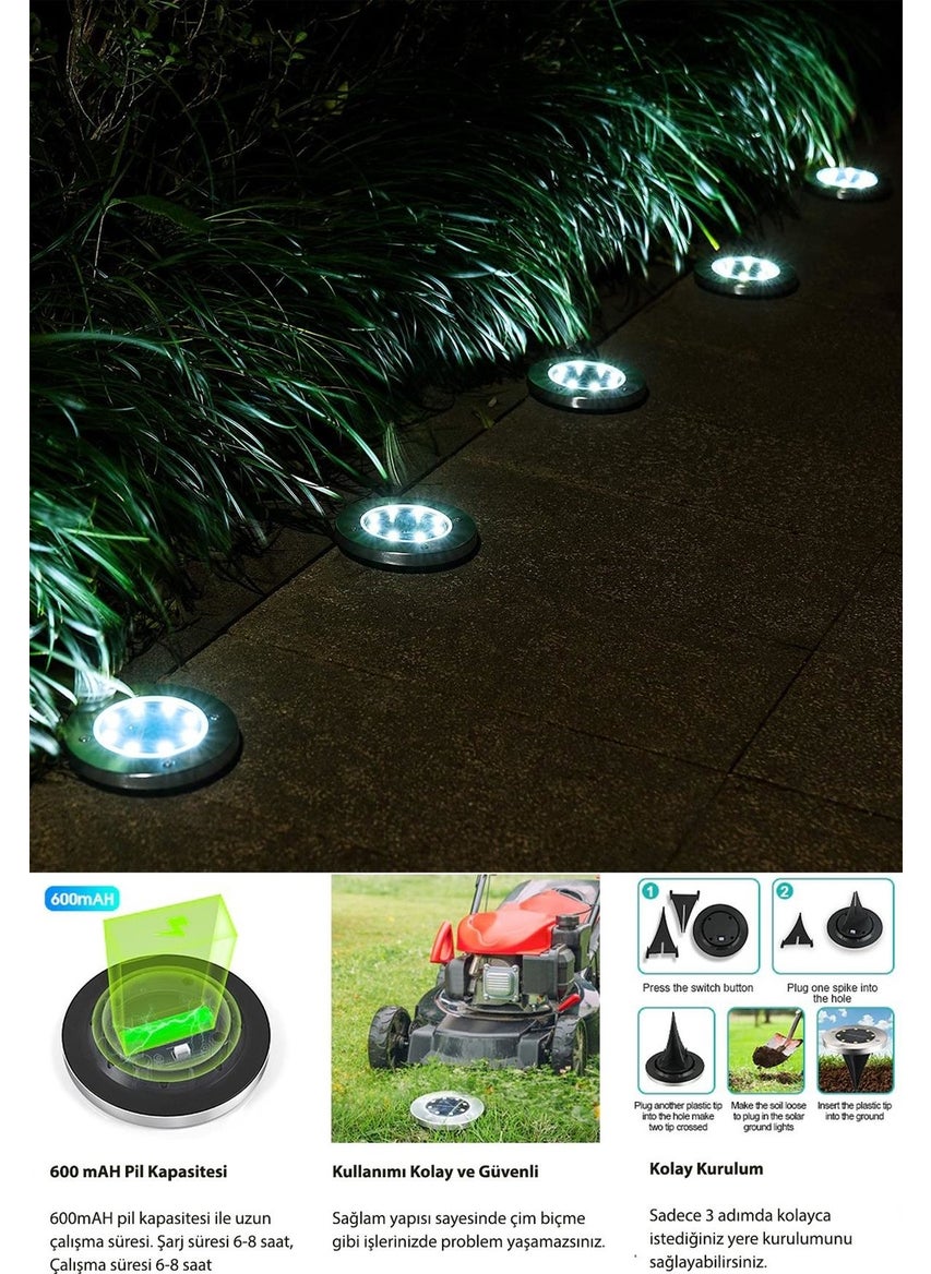 Trendpoint Solar Powered 8 LED Staple Lawn Ground Garden Lighting 3 W White Light (1 Piece)  - Image 3