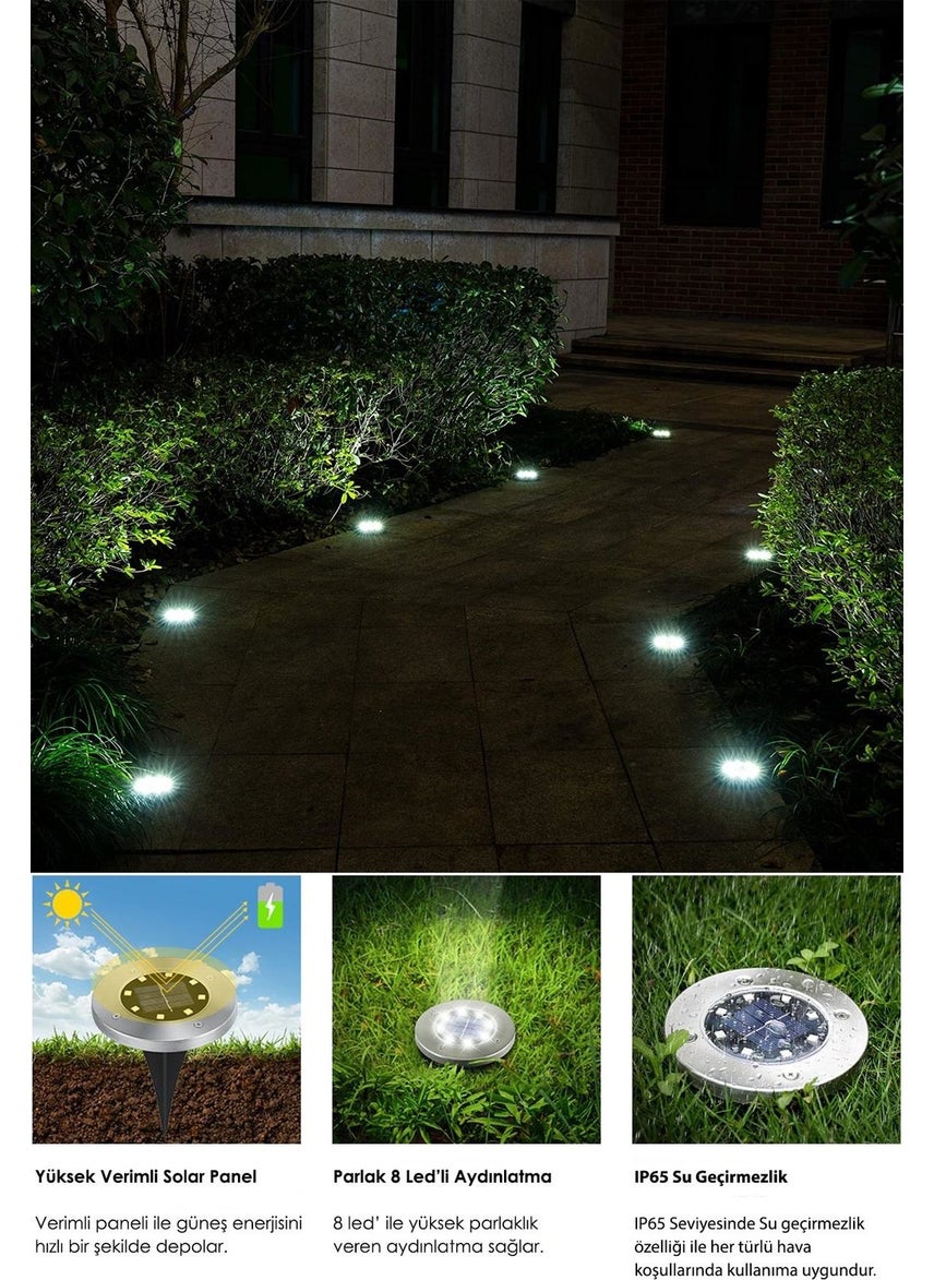 Trendpoint Solar Powered 8 LED Staple Lawn Ground Garden Lighting 3 W White Light (1 Piece)  - Image 4