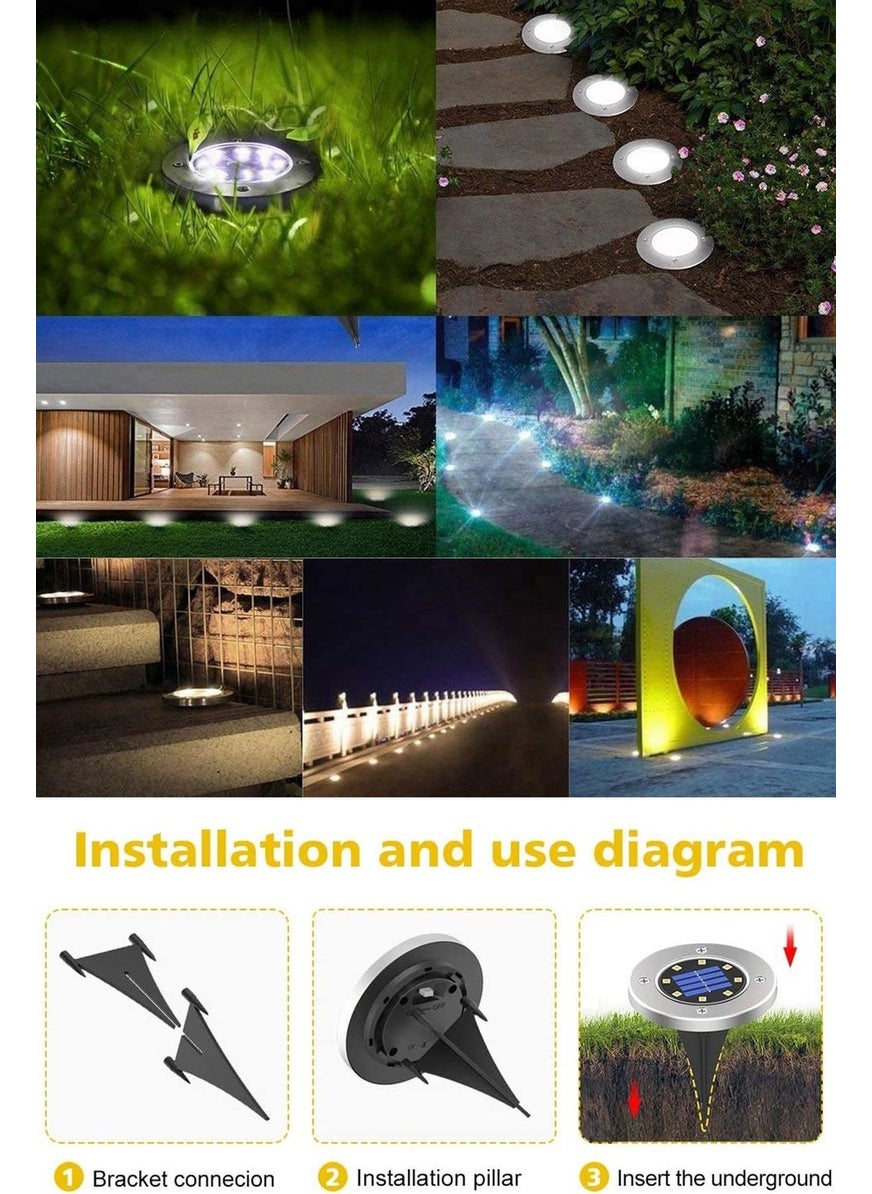 Trendpoint Solar Powered 8 LED Staple Lawn Ground Garden Lighting 3 W White Light (1 Piece)  - Image 5
