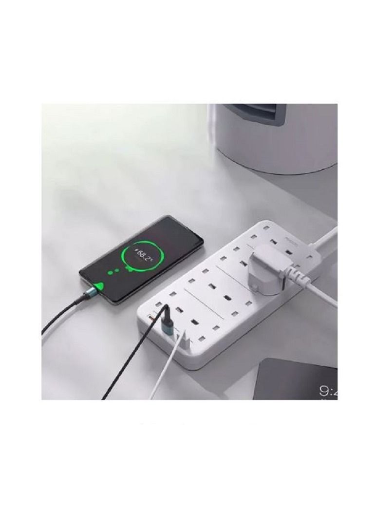 Yesido 8-Outlet 3250 w Rated Power PD and QC 20 w output Surge Protection Charging Strip White MC16 - Image 2