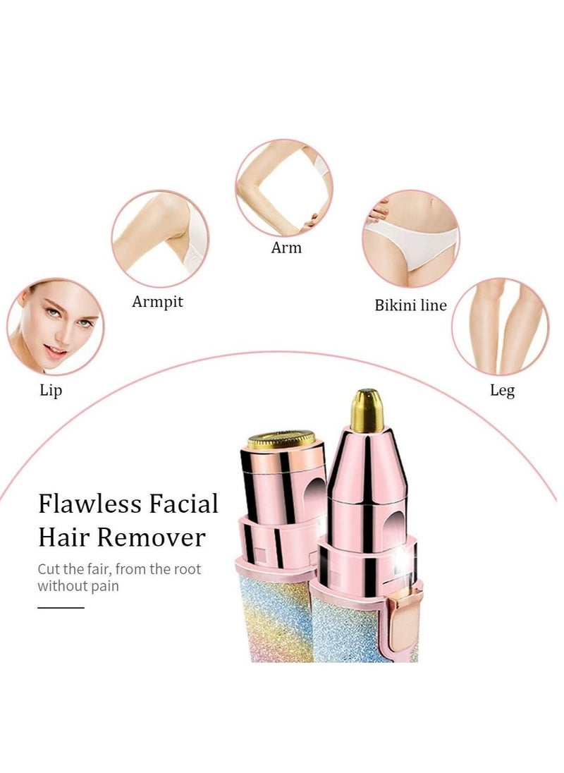 2 in 1 Eyebrow Trimmer & Facial Hair Remover for Women, Rechargeable Eyebrow Razor and Painless Hair Removal - Image 4