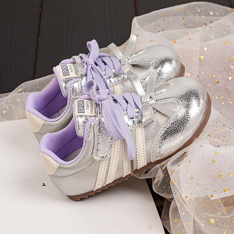 Girls'' Sneakers, Sweet Style with Bowknot, German Training Shoes, 2026 Spring New Model, Children''s Soft-Soled Baby Shoes - Image 3