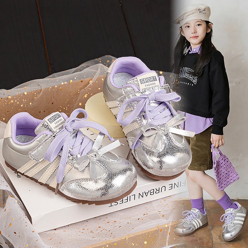 Girls'' Sneakers, Sweet Style with Bowknot, German Training Shoes, 2026 Spring New Model, Children''s Soft-Soled Baby Shoes - Image 2