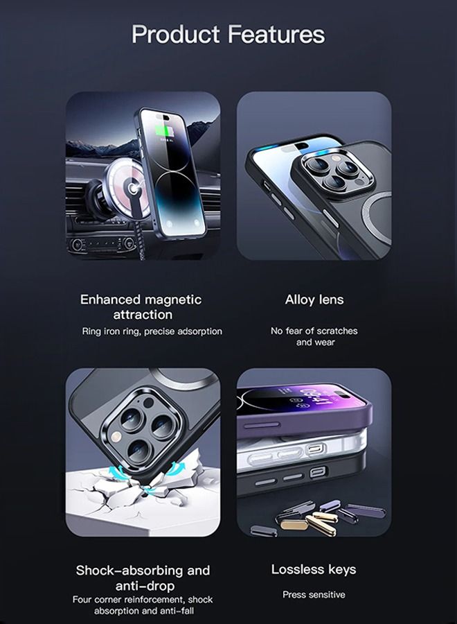 TOTU iPhone 14 Pro Sparkling Series - Magnetic Protective Case Black - Image 3