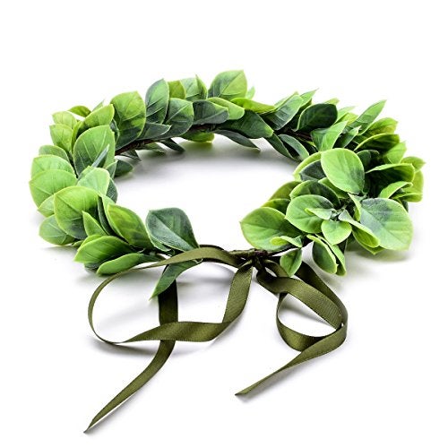 Floral Fall Christmas Flower Crown Vintage Nature Berries Festival Woodland Wedding Headband HD-02 (Green Leaf) - Image 3
