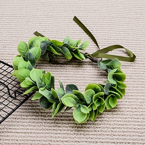 Floral Fall Christmas Flower Crown Vintage Nature Berries Festival Woodland Wedding Headband HD-02 (Green Leaf) - Image 2