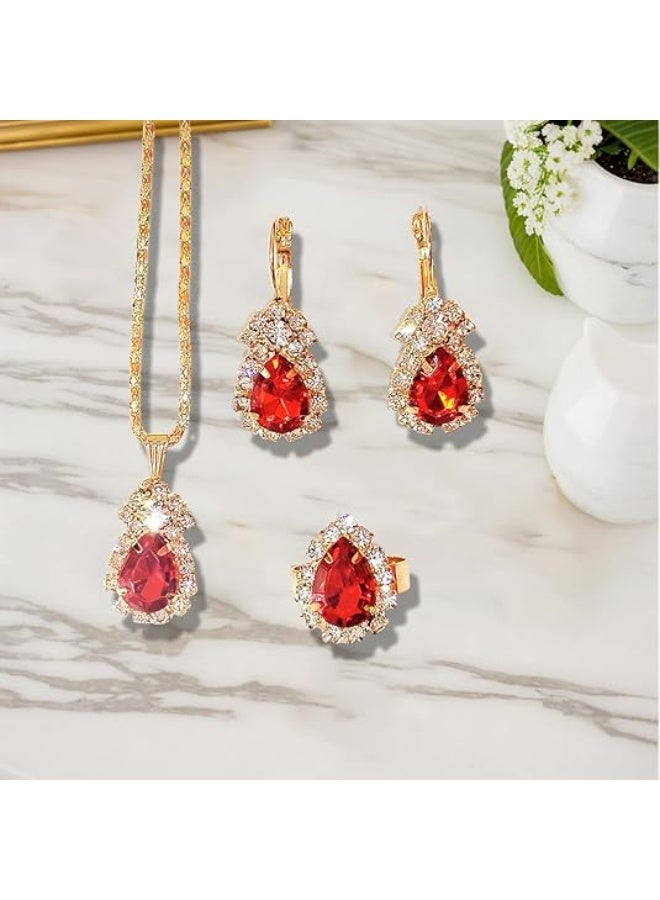 Ladies Gifts  Bridal Necklace Earrings Ring Set  Wedding Jewelry Set  Necklace  for Women - Image 2