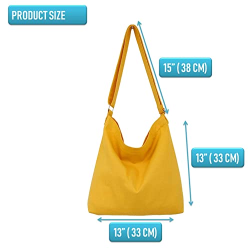 Lify Women's Retro Large Size Canvas Shoulder Bag Hobo Crossbody Handbag Casual Tote - 1 Piece (Red) - Image 2