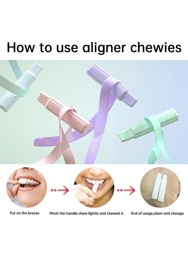 4 Pcs Orthodontic Aligner Chewies Silica Gel Handheld Chompers Soft Safe Compatible With Invisalign Braces Colorful For Daily Orthodontic Care Teeth Straightening Maintenance - Image 5
