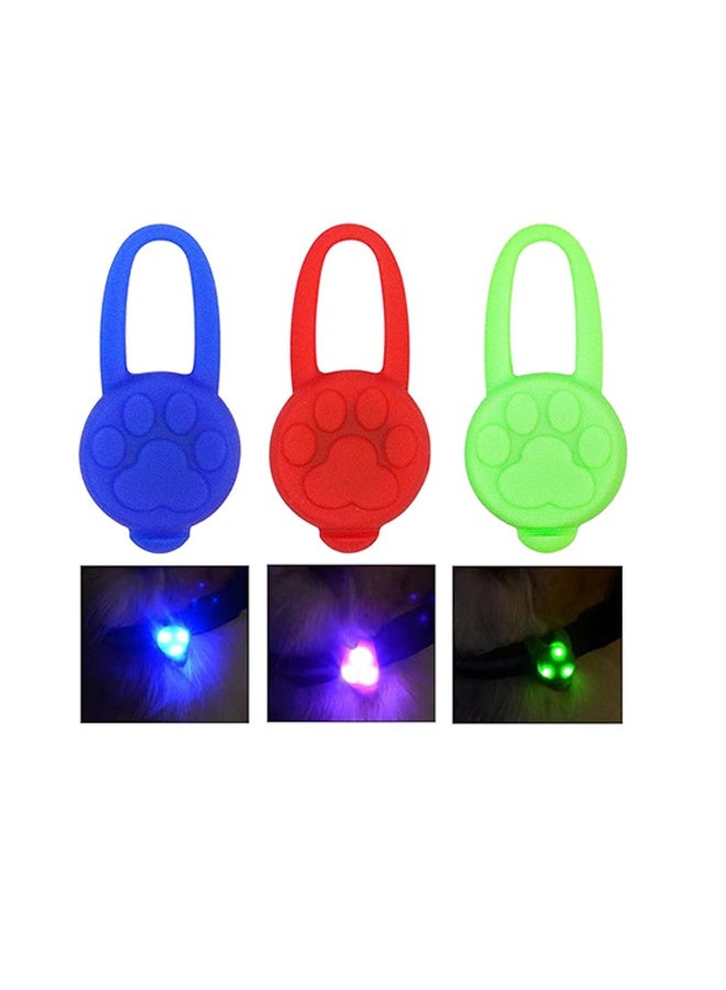 Dog Collar Light, Waterproof Silicone LED Dog Collar Safety Night Running Light for Dogs and Cats - (3 Pieces) - Image 1