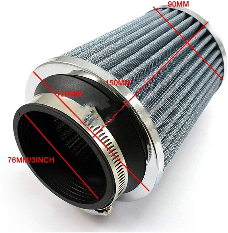 Wivplex Universal Car Air Filter 3inch Cold Air Intake - Image 2