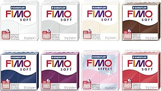 Fimo FIMO Soft & Effect Polymer Oven Modelling Clay - 57g - Set of 8 - The Strawberry Cheesecake Collection - Image 1