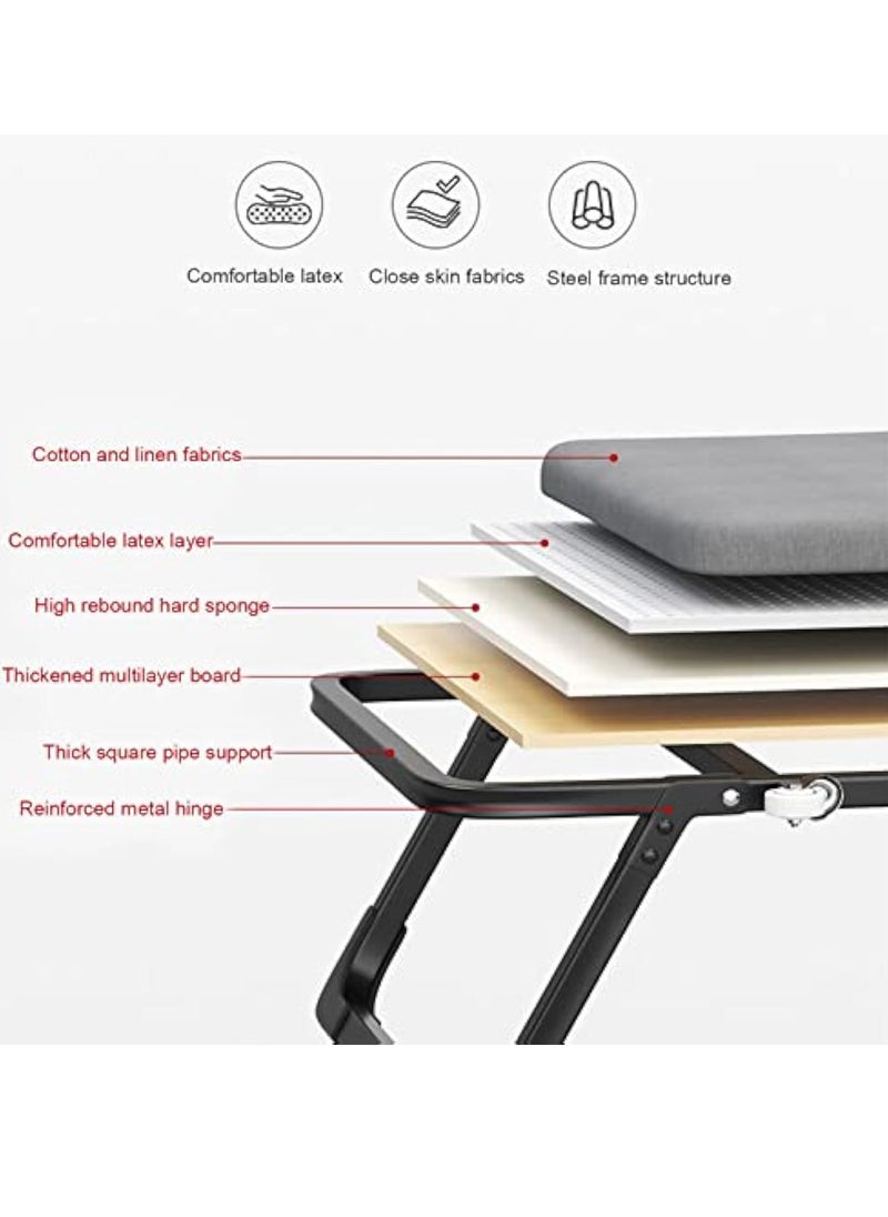 Arabest Single Folding Bed, Office nap Recliner nap Bed, Hospital Escort Bed, Portable Simple Camp Bed Two Folding Bed [Pulley Type]  - Image 4