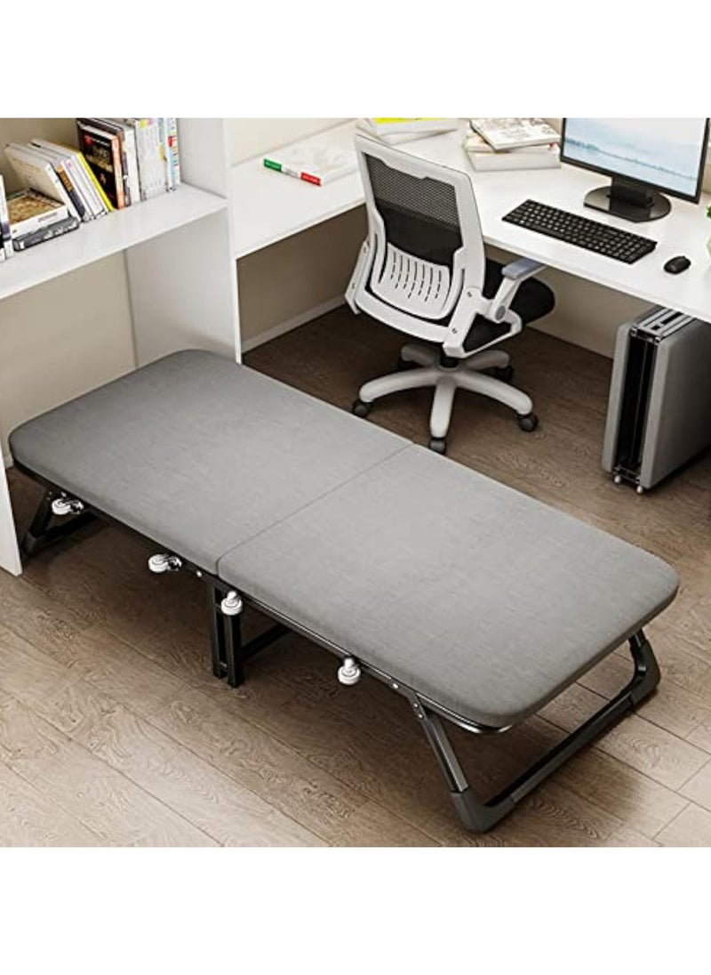 Arabest Single Folding Bed, Office nap Recliner nap Bed, Hospital Escort Bed, Portable Simple Camp Bed Two Folding Bed [Pulley Type]  - Image 2