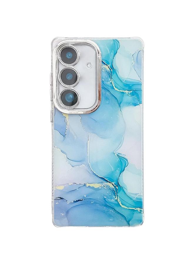 S-TOP Case For Samsung Galaxy S25+ 5G Electroplated Marble Texture Phone Case