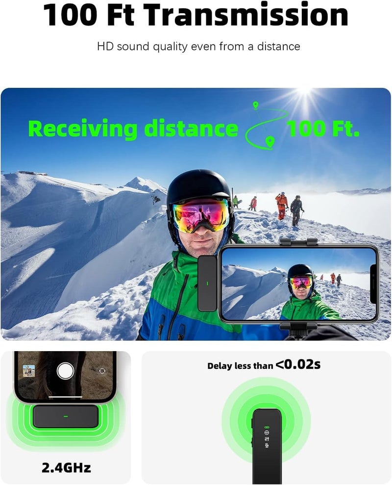 Kanget Dual Wireless Lavalier Microphones for iPhone, iPad - Crystal Clear Sound Quality for Recording, Live Streaming, YouTube, Facebook, Instagram etc. - Image 2