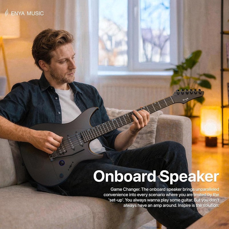 Enya Inspire 39" Electric Guitar - Smart Carbon Fibre with 15W Speaker and 20 Sound Options - Image 2