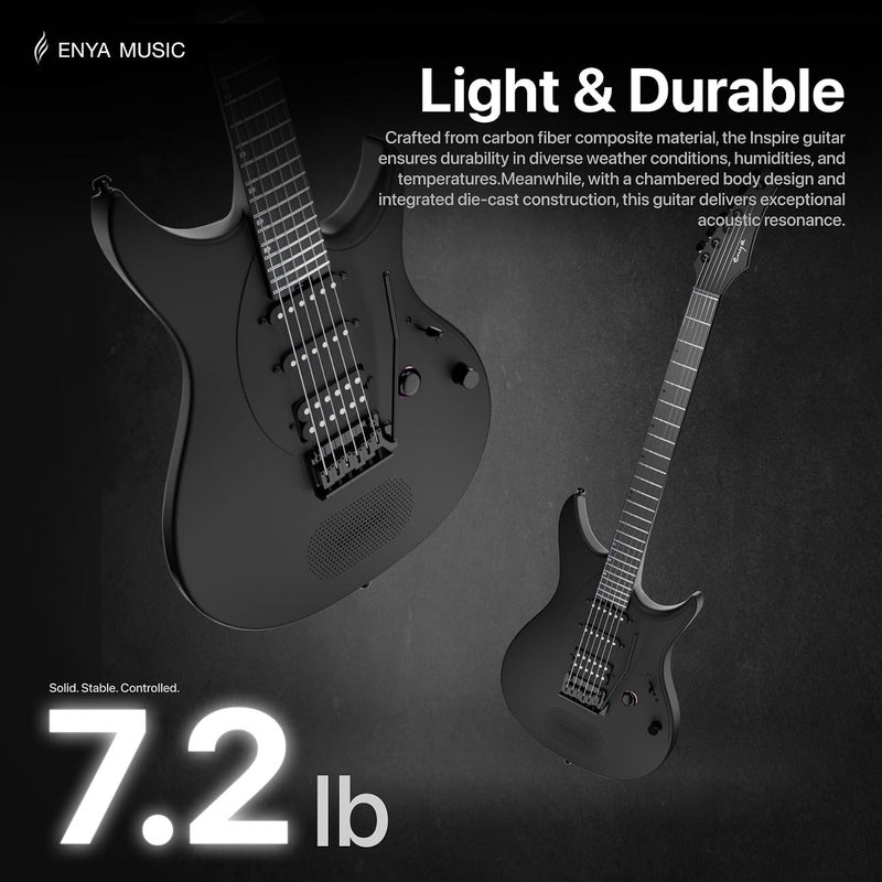 Enya Inspire 39" Electric Guitar - Smart Carbon Fibre with 15W Speaker and 20 Sound Options - Image 5