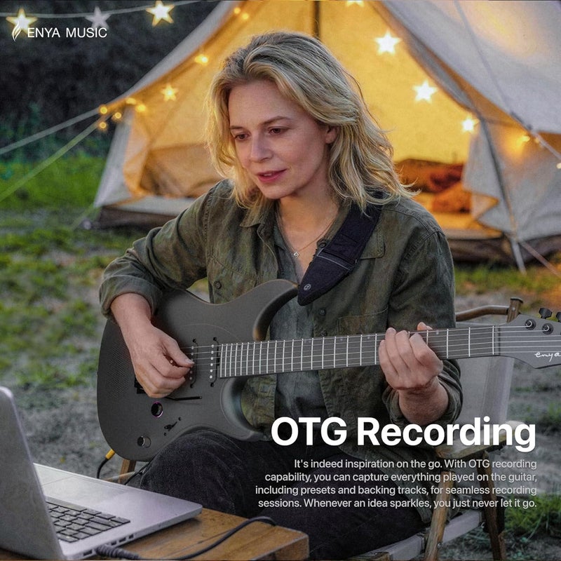 Enya Inspire 39" Electric Guitar - Smart Carbon Fibre with 15W Speaker and 20 Sound Options - Image 4