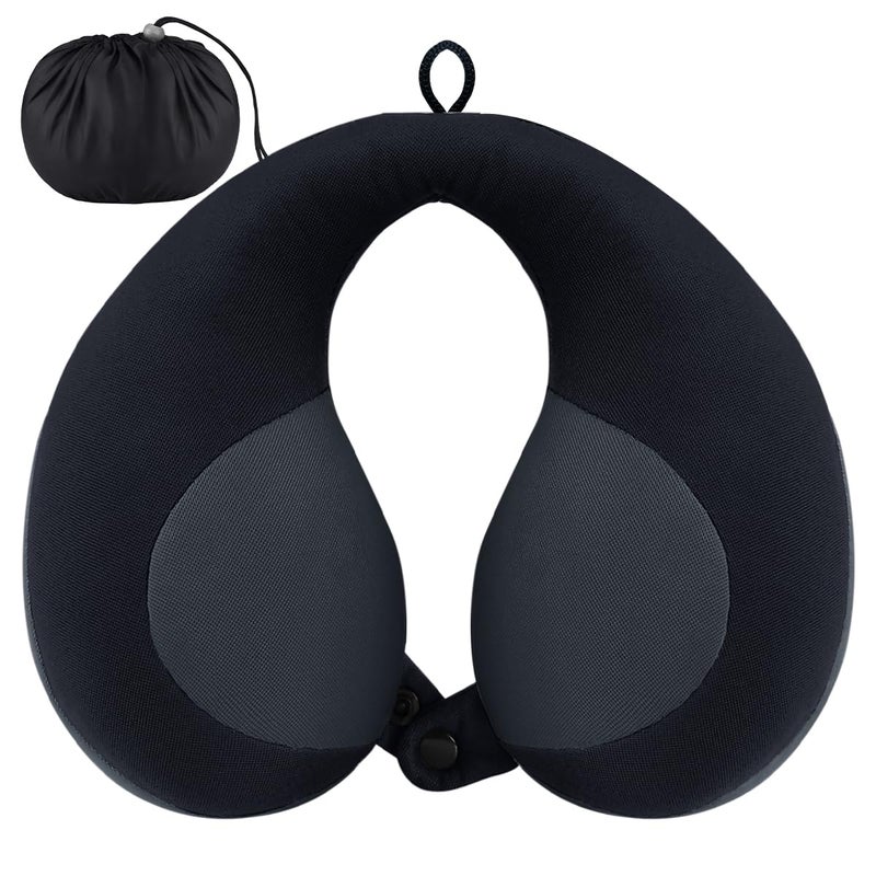 INFANZIA Kids Chin Supporting Travel Neck Pillow, Helps Support Head and Neck, Comfortably Designed for Head, Neck, and Chin Support - Ideal for Toddlers and Children,Black - Image 1