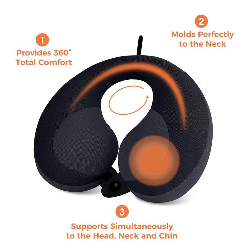 INFANZIA Kids Chin Supporting Travel Neck Pillow, Helps Support Head and Neck, Comfortably Designed for Head, Neck, and Chin Support - Ideal for Toddlers and Children,Black - Image 4