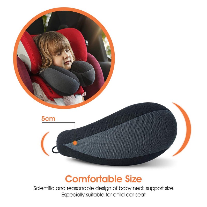 INFANZIA Kids Chin Supporting Travel Neck Pillow, Helps Support Head and Neck, Comfortably Designed for Head, Neck, and Chin Support - Ideal for Toddlers and Children,Black - Image 2