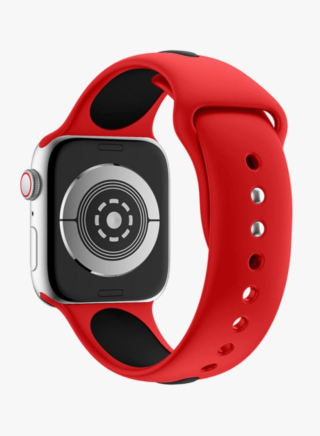 Voberry Replacement Band For Apple Watch Series 4 44mm Red/Black - Image 2