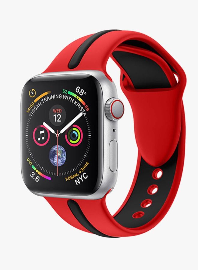 Voberry Replacement Band For Apple Watch Series 4 44mm Red/Black - Image 3