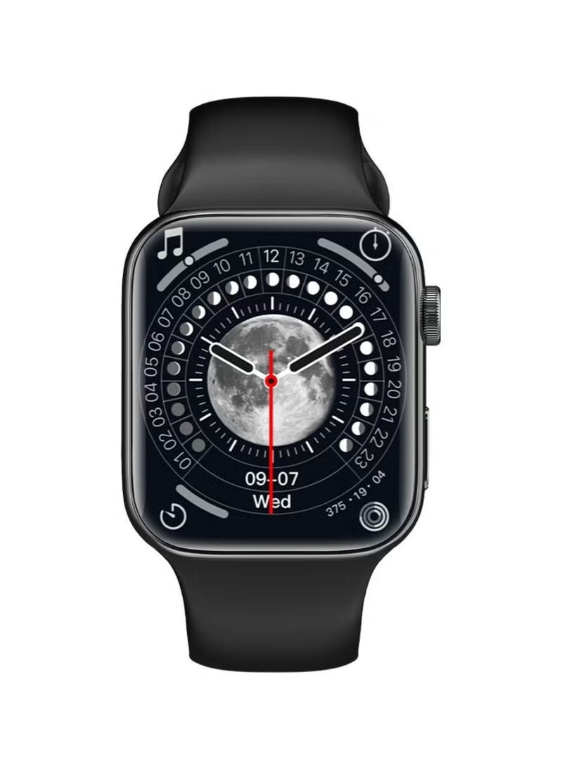 الذاكرة السريعة ساعة ذكية  7 في 1 لحساب السعرات الحرارية و استقبال الرسائل و المكالمات و تدعم اللغة العربية مقاس 49 مم 7 اساور- أسود - Image 3