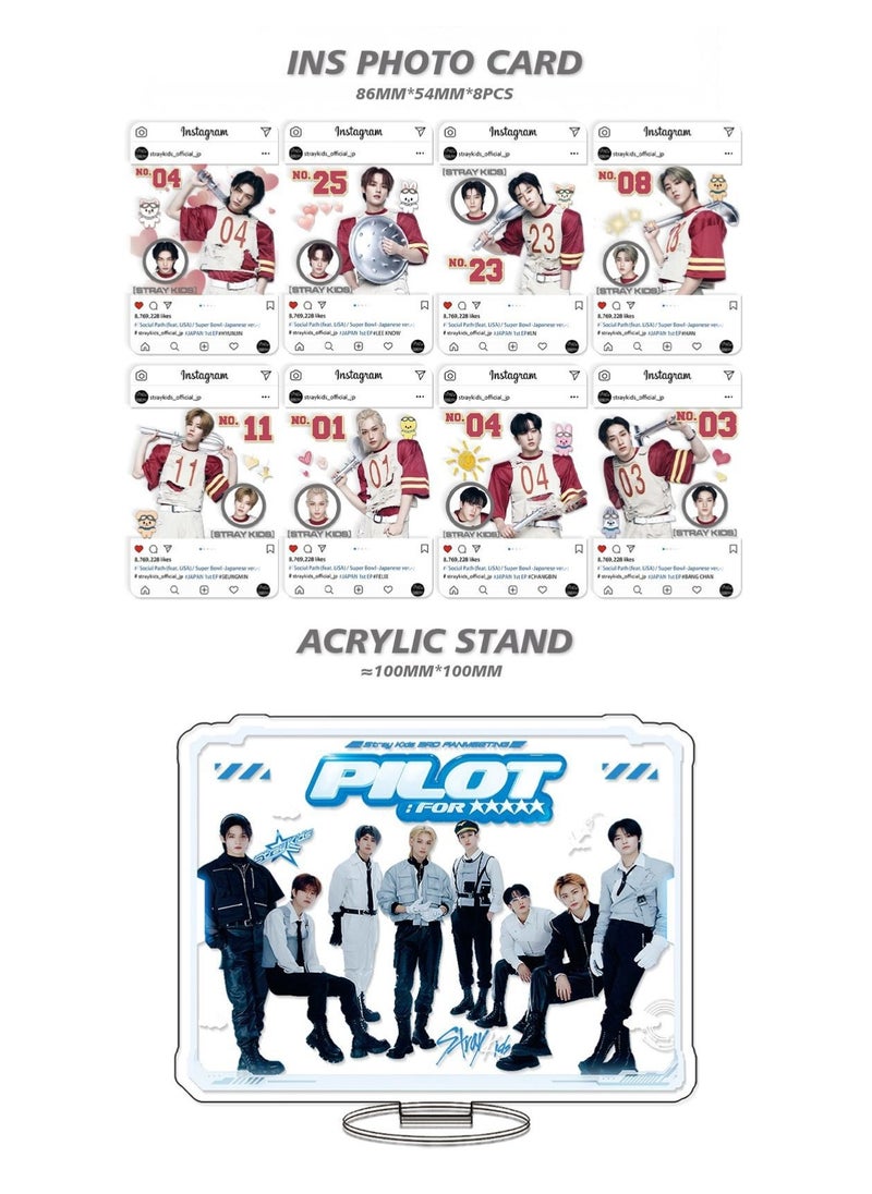 EHOME Stray Kids New Album Gift Box With Lomo Cards, Acrylic Stand, Hand Account Tape, Keychain, Lanyard, Stickers, Photo Card  - Image 3